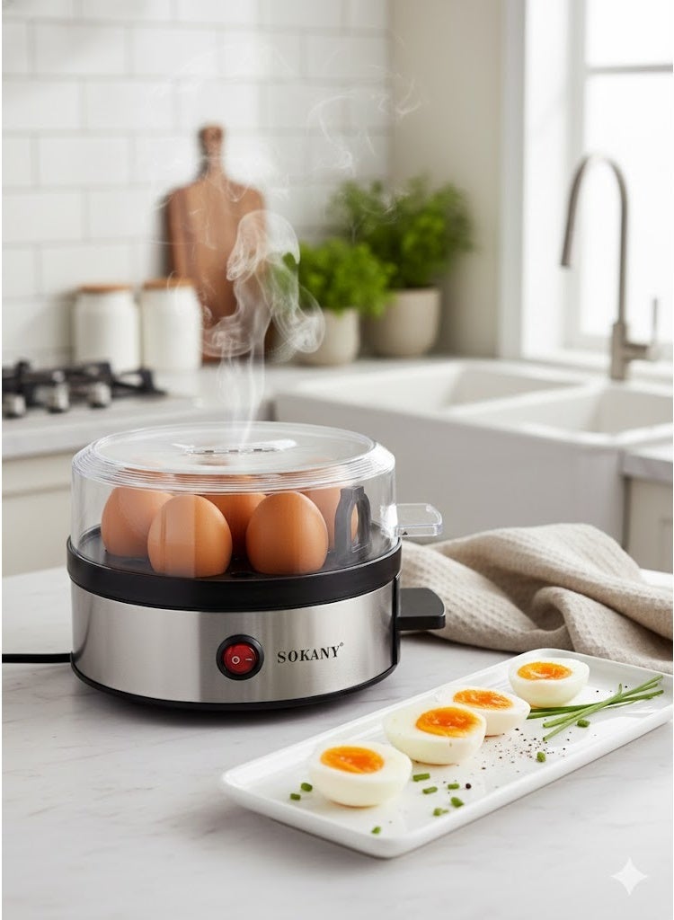 Sokany SK-07066 Portable Electric Stainless Steel 360W Egg Boiler Egg Cooker  (Silver, 7 Eggs) - Image 1
